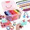 Mermaid Bracelet Making Kit for Girls Ages 6-12, 1200+ Fabric Loom Bands in 12 Rainbow Colors, DIY Craft Set with Mermaid Loom Tool, Storage Box, Friendship Bracelet & Jewelry Making Kit